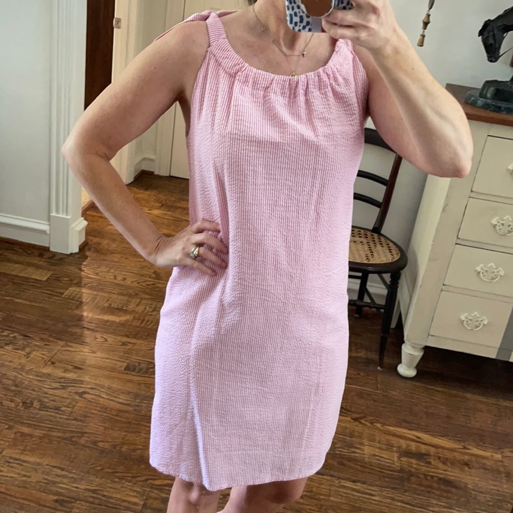 Pink seersucker dress